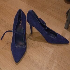 LOFT Royal Blue Suede Pointed-Toe Pumps